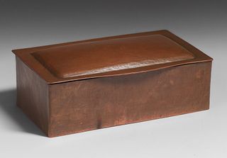 Dirk van Erp Hammered Copper Box c1915-1920