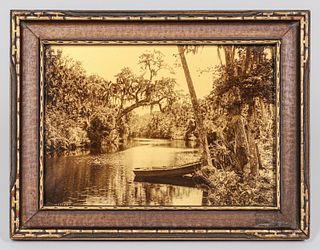 Richard H. LeSesne Ormond Beach, FL Gold Tone Photograph <em>Arch Tree Tomoka River </em>c1910