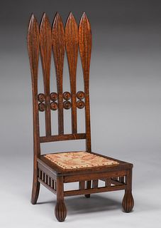 Aethestic Movement Arts & Crafts American Oak Chair c1890s