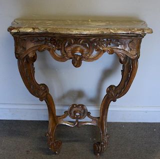 Antique & Finely Carved Continental Marbletop