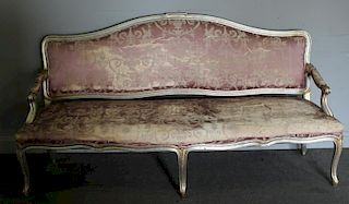 Very Decorative Silver Gilt Upholstered Settee.