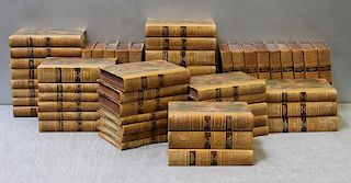 Box Lot of Antique Leather Bound Books.