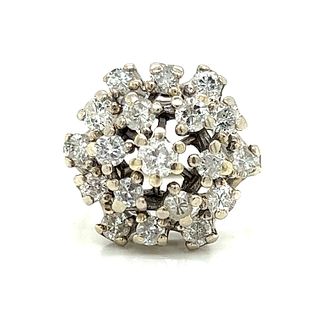 14k Art Deco Cluster Diamond Ring