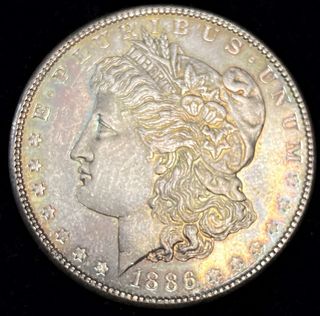1886-P Morgan Silver Dollar Toned AU