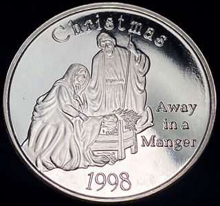 1998 Christmas Manger Proof 1 ozt .999 Silver