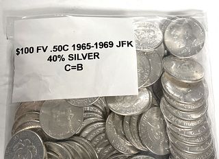$100 Face (200-coins) 40% Silver JFK Premium Condition