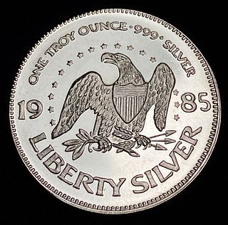 1985 Liberty Silver A-Mark 1 ozt Silver Round