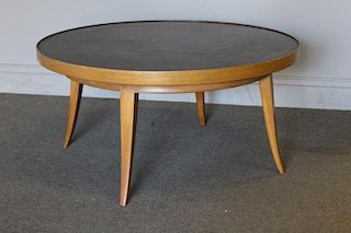 Early Gilbert Rohde Leather Top Coffee Table.
