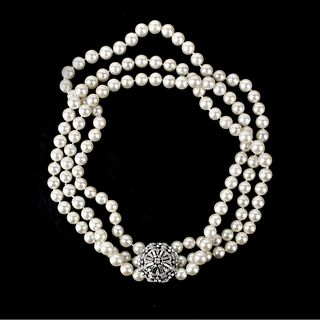 Pearl, Diamond and 18K Necklace