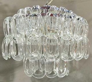 Midcentury Giogali; Murano Hook Glass Chandelier.