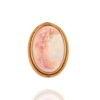 Coral Cameo and 14K Ring