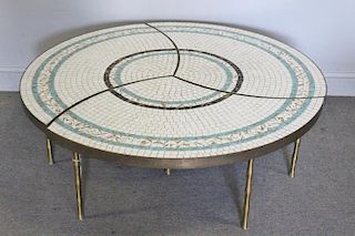 Midcentury 3 Piece Mosaic Top Coffee Table.