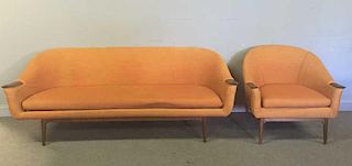 Midcentury Danish ? Sofa and Lounge Chair Set.