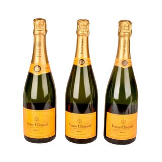 Three Veuve Clicquot Champagne