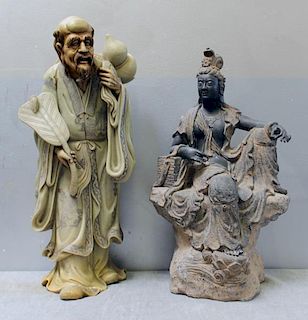 2 Finely Executed Asian Hard Stone Sculptures .