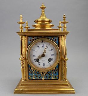Tiffany & Co. Champleve/Gilt Bronze Clock Case