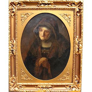 Circle of Rembrandt Fine Antique Portrait of Woman