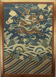 Imperial 5 Claw Dragon Chinese Kesi Embroidery