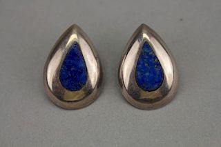 Vintage .925 Sterling Silver/ Lapis Earrings
