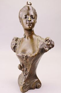 Henri Godet (1863 - 1937) Bronze Bust of a Woman