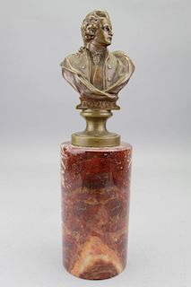 Antique Bronze Bust of Mozart on Marble Base