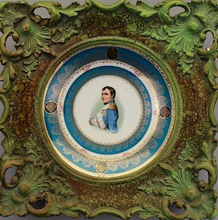 Bronze Framed Porcelain Plaque of Napoleon