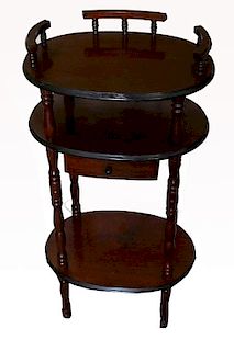 Mahogany 3-tiered Stand with Drawer
