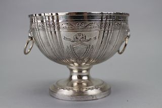 Silverplate Cup with Lion Head Mounts