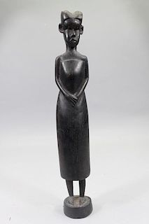 Antique Carved African Baule Woman Figure
