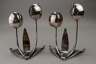 20th C. Silver Plate Candle Sticks