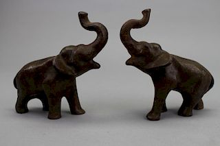 Pair, Antique Bronze Elephants