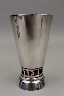 20th C. Nickel Silver Kiddish Cup