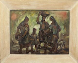 20th C. South American School Figural Painting
