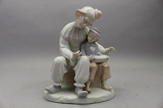 German Goebel Porcelain Clown and Child