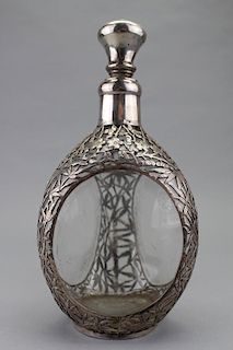 Chinese Export Silver Overlay Decanter