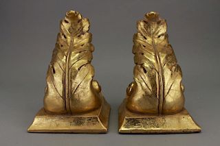20th C. Set of Acanthus Leaf Form Bookends