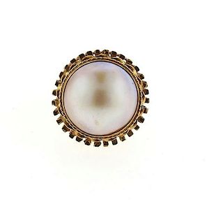 Vintage 14k Gold Mabe Pearl Dome Ring