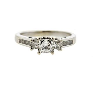 Zei 14K Gold 3 Stone Diamond Engagement Ring