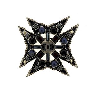 Chanel Maltese Cross Pendant Broach Pin