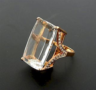 Jack Vartanian 18K Gold Diamond Quartz Cocktail Ring