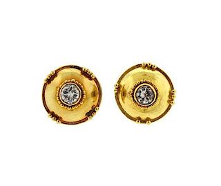 22k Gold Diamond Stud Earrings