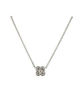 Tiffany &amp; Co Platinum Diamond Flower Pendant Necklace