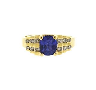 18k Gold Tanzanite Diamond Ring