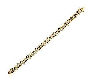 1960s 14k Gold 2.40ctw Diamond Bracelet