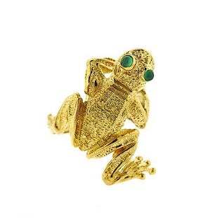 Kurt Wayne 18k Gold Emerald Frog Ring