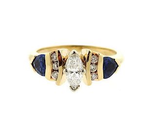 14k Gold Diamond Tanzanite Engagement Ring