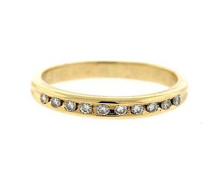 14k Gold Diamond Half Band Wedding Ring