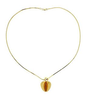 Cartier 18k Gold Apple Pendant 14k Necklace
