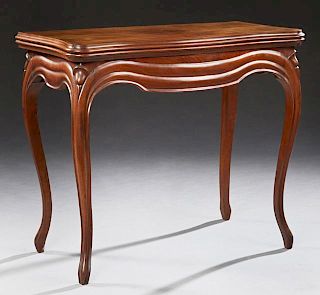 French Louis XV Style Carved Mahogany Games Table,