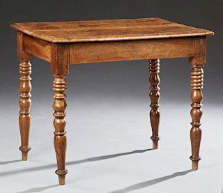 French Provincial Carved Ash Writing Table, 19th c